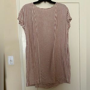 Madewell Stripe-Play Button-Back Tee Dress - Medium